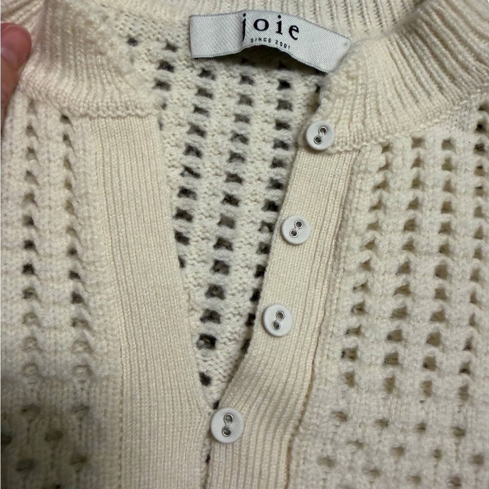 🤍✨ Joie Carem Pointelle Oversized Wool Sweater – Ivory – Size‎ M ✨🤍 - Picture 5 of 7